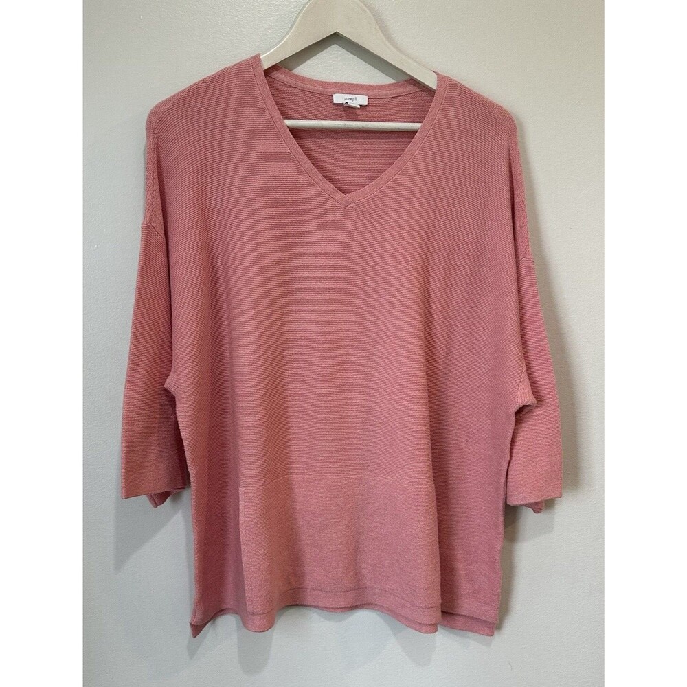 J.Jill Over Sized Sweater Silk & Wool Elbow Sleeve Pink Sz. Medium